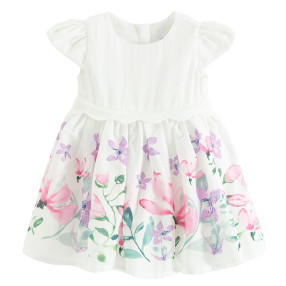 Рокля с къс ръкав, цвят: Кремав