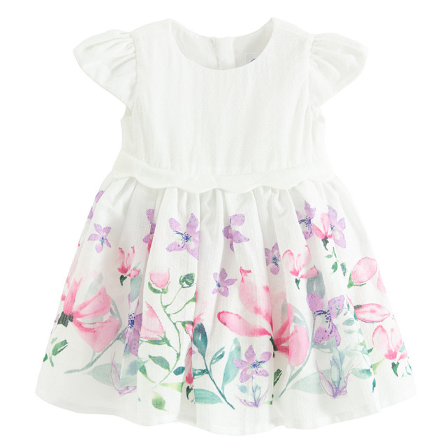 Рокля с къс ръкав, цвят: Кремав