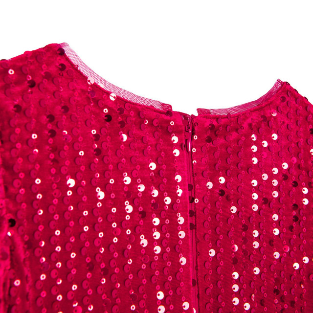 Рокля с къс ръкав, цвят: Червен