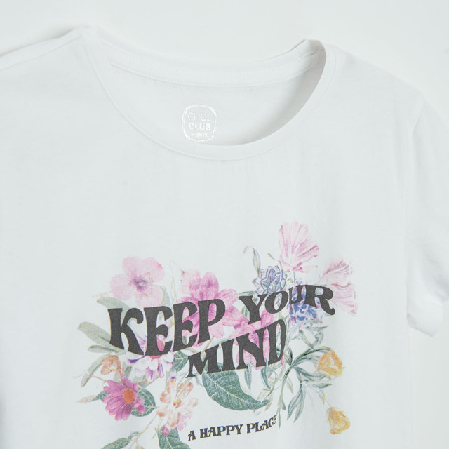 Тениска с къс ръкав, цвят: Бял