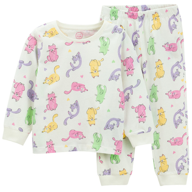 Пижама, цвят: Кремав