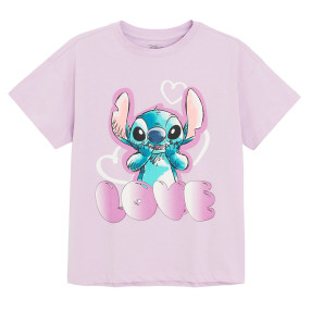 Тениска с къс ръкав LILO & STITCH, цвят: Лилав