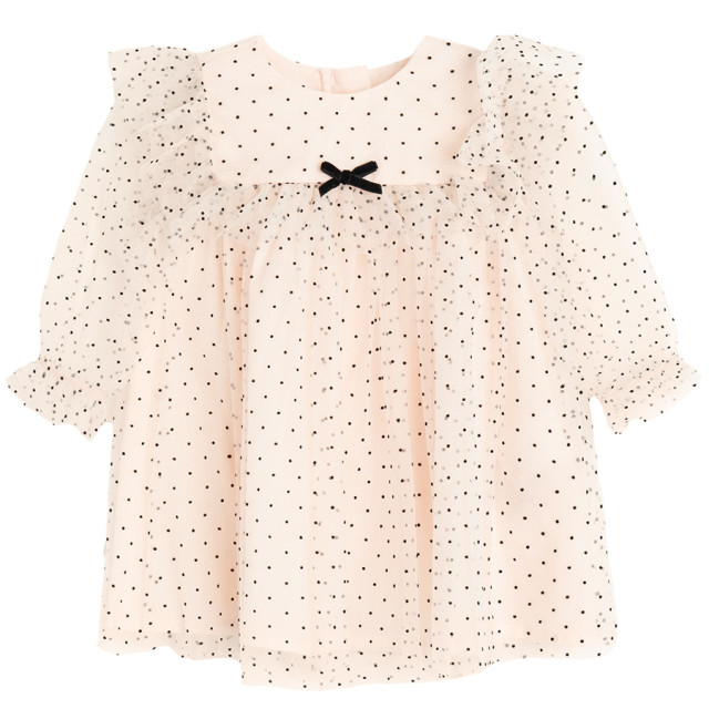 Рокля с дълъг ръкав, цвят: Светло бежово