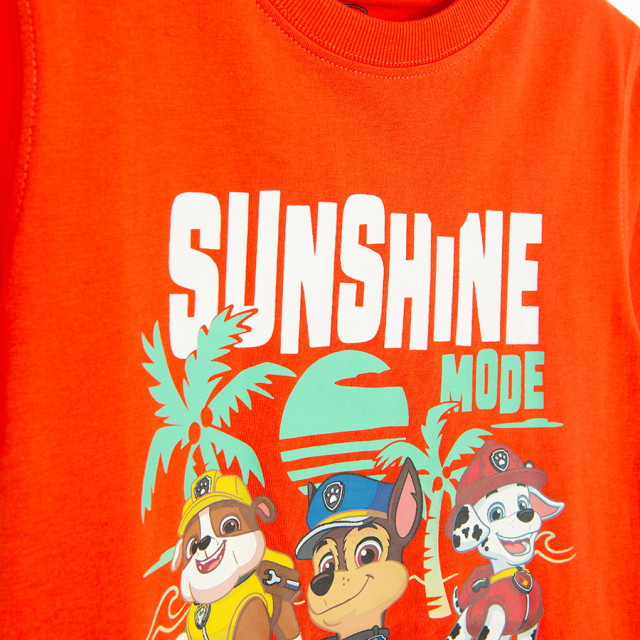 Тениска с къс ръкав PAW PATROL, цвят: Червен
