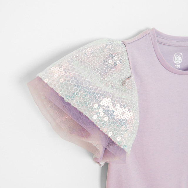 Блуза с къс ръкав, цвят: Виолетов