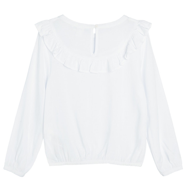 Блуза с дълъг ръкав, цвят: Бял