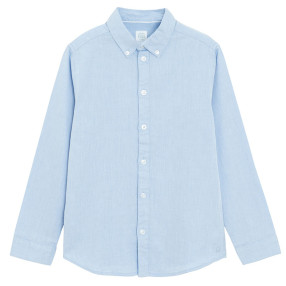Риза с дълъг ръкав, цвят: Светло син