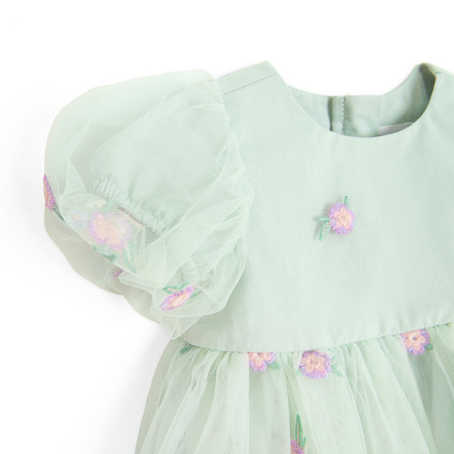 Рокля с къс ръкав, цвят: Зелен