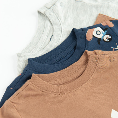 Тениска с дълъг ръкав 3бр., цвят: Микс