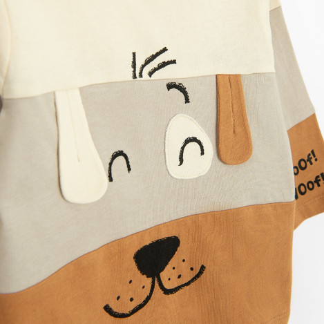 Тениска с дълъг ръкав, цвят: Бежов