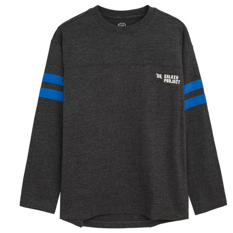 Тениска с дълъг ръкав, цвят: Сив меланж