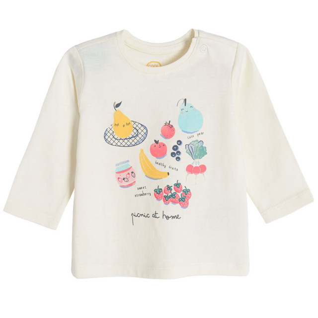 Блуза с дълъг ръкав, цвят: Кремав