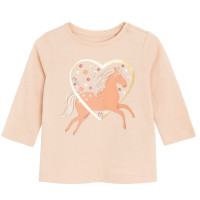 Тениска с дълъг ръкав, цвят: Бежов