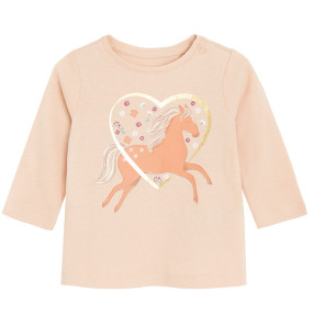 Тениска с дълъг ръкав, цвят: Бежов