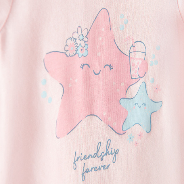 Тениска с къс ръкав, цвят: Розов