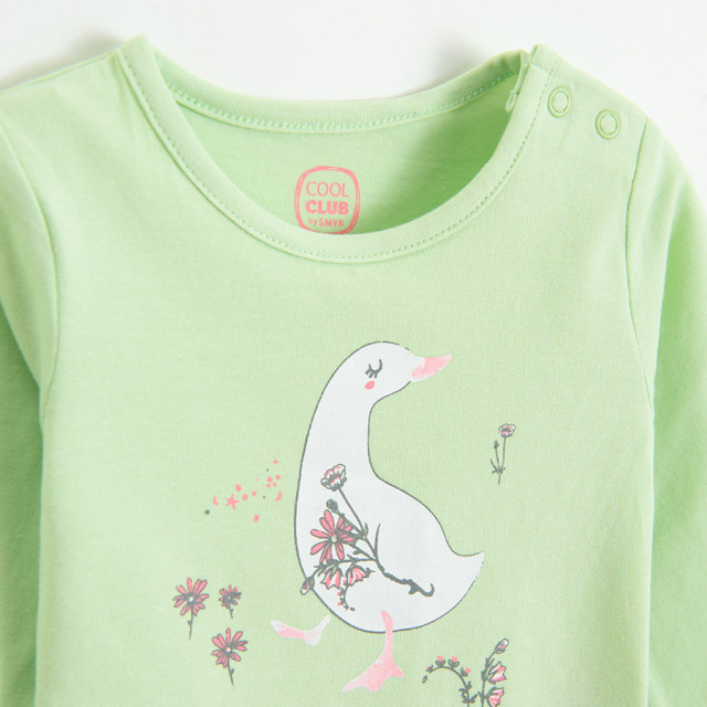 Боди с дълъг ръкав, цвят: Светло зелен