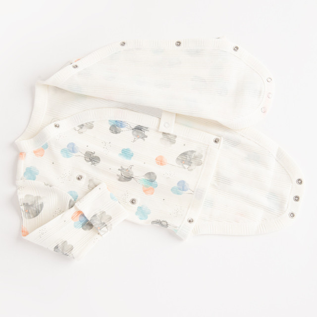 Боди с дълъг ръкав 2бр., цвят: Кремав