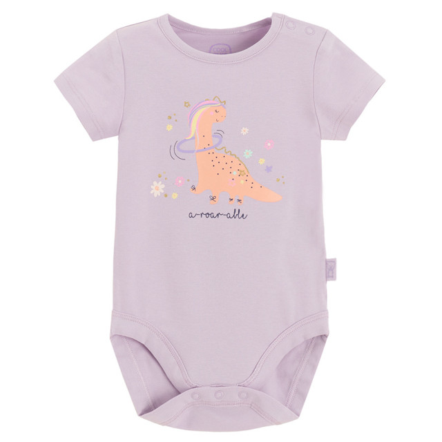 Боди с къс ръкав, цвят: Лилав