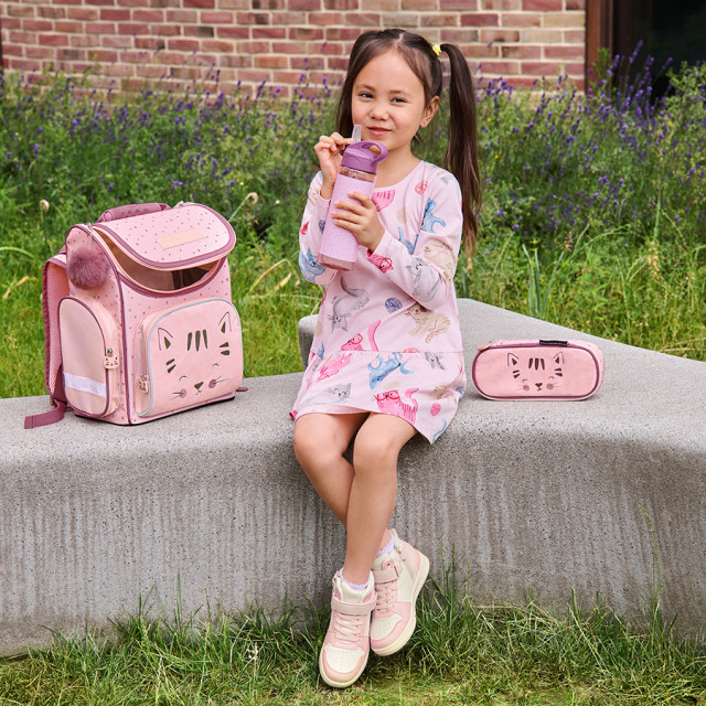 Рокля с дълъг ръкав, цвят: Бежов