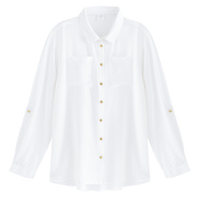 Риза с дълъг ръкав, цвят: Бял