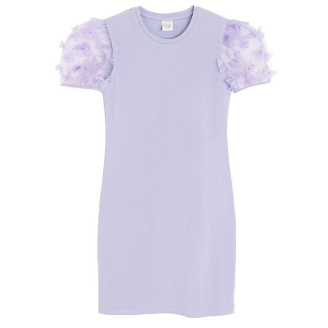 Рокля с къс ръкав, цвят: Виолетов