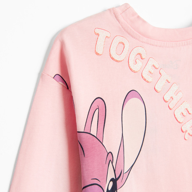 Тениска с дълъг ръкав LILO & STITCH, цвят: Розов