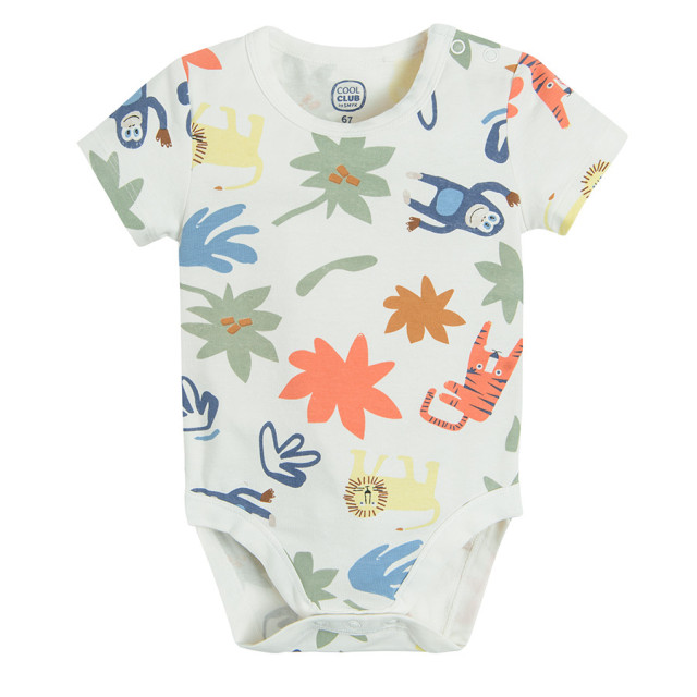 Боди с къс ръкав, цвят: Кремав