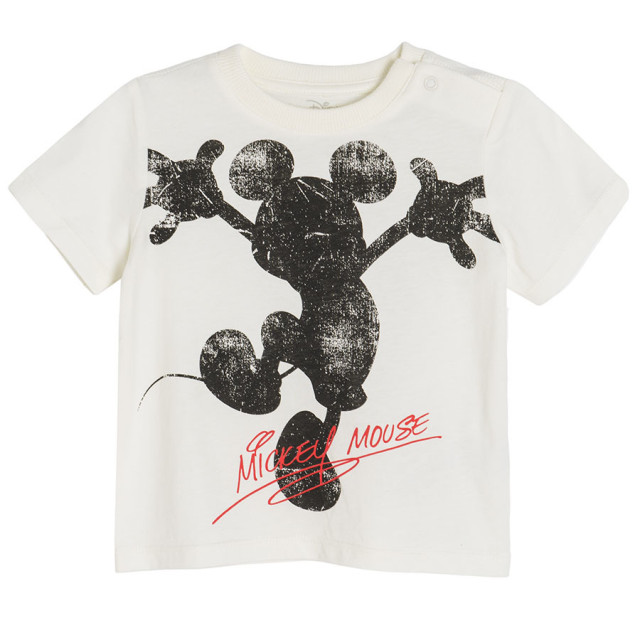 Тениска с къс ръкав MICKEY MOUSE, цвят: Кремав