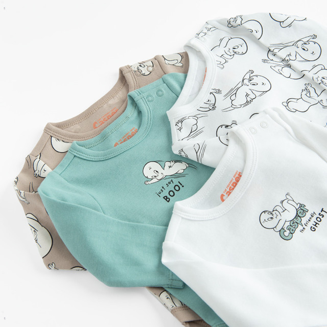 Боди с дълъг ръкав 4бр. CASPER, цвят: Микс