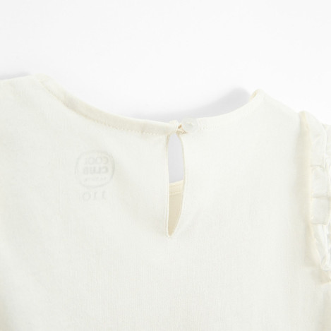 Блуза с къс ръкав, цвят: Бял