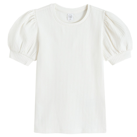 Блуза с къс ръкав, цвят: Бял