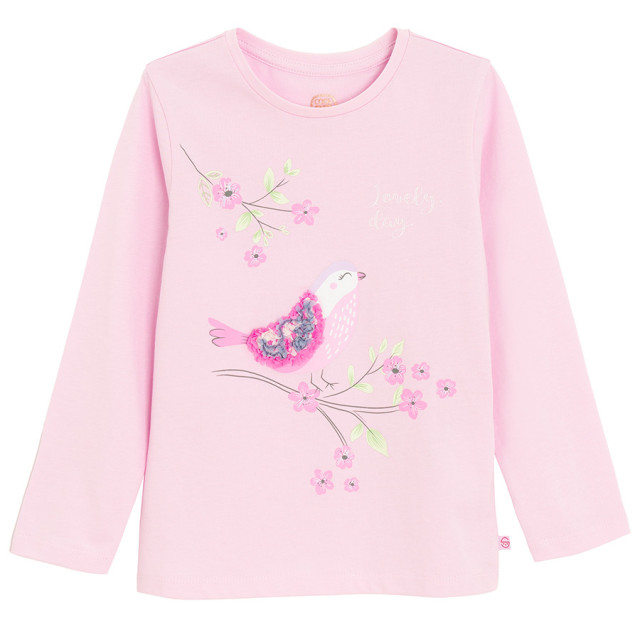 Тениска с дълъг ръкав, цвят: Розов