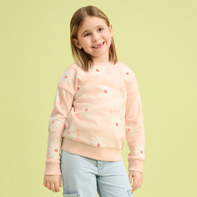 Блуза с дълъг ръкав, цвят: Розов