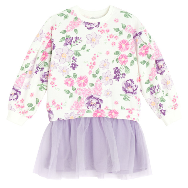 Рокля с дълъг ръкав, цвят: Бял