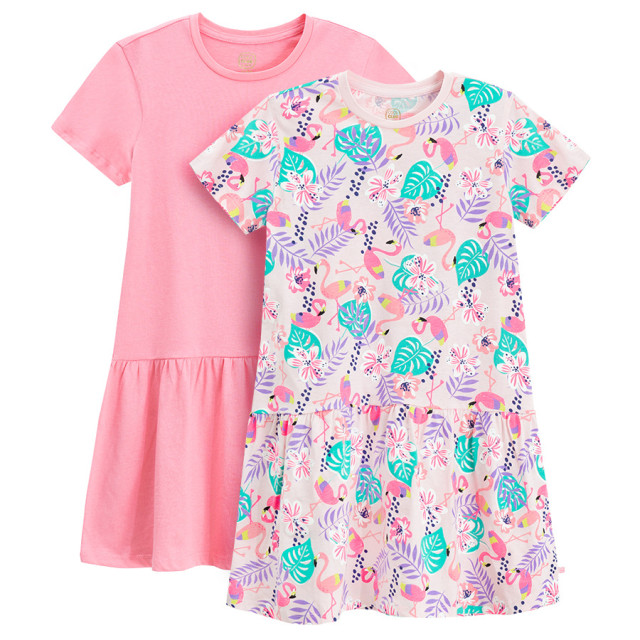 Рокля с къс ръкав 2бр., цвят: Розов