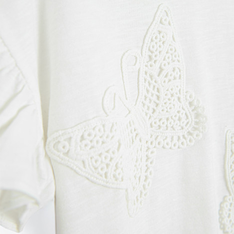 Блуза с къс ръкав, цвят: Бял