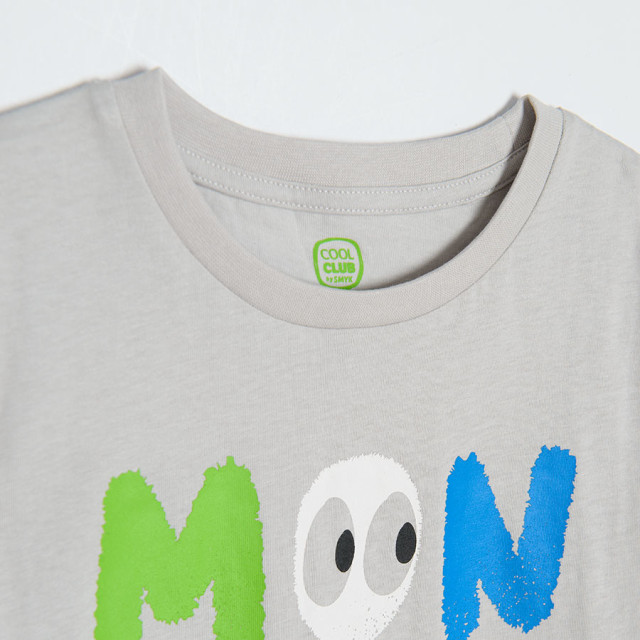 Тениска с къс ръкав, цвят: Светло сив