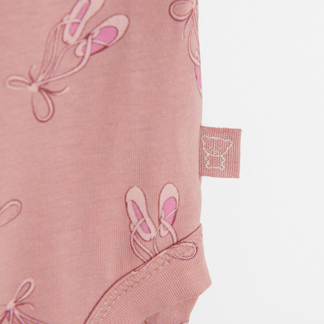 Боди с къс ръкав, цвят: Пепел от рози