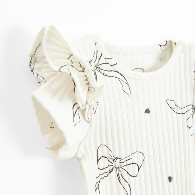 Боди с къс ръкав, цвят: Бял