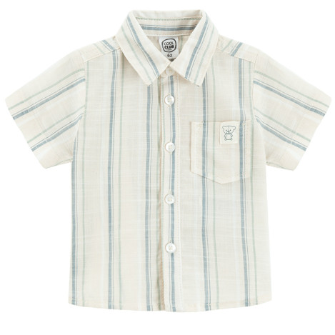 Риза с къс ръкав, цвят: Бял