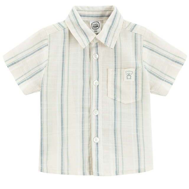 Риза с къс ръкав, цвят: Бял