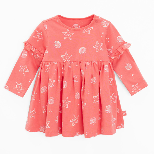 Рокля с дълъг ръкав, цвят: Коралов