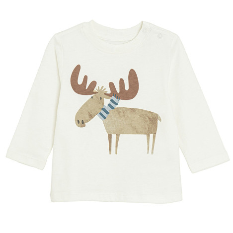 Тениска с дълъг ръкав, цвят: Бял