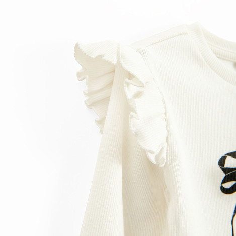 Блуза с дълъг ръкав, цвят: Бял