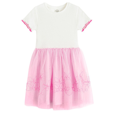 Рокля с къс ръкав, цвят: Розов