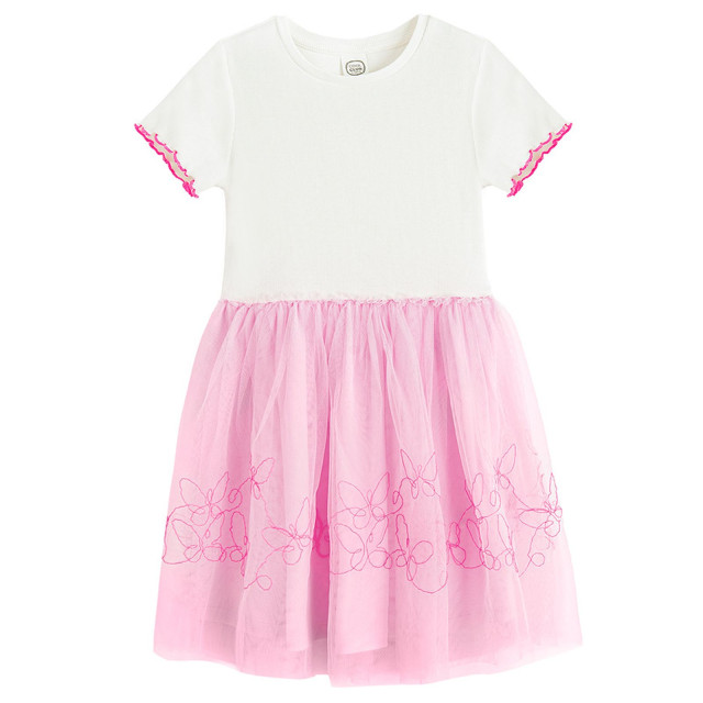 Рокля с къс ръкав, цвят: Розов