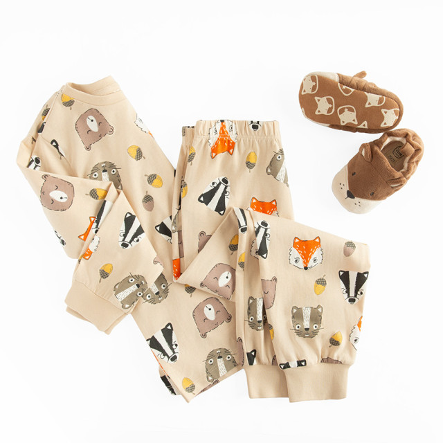 Пижама, цвят: Бежов