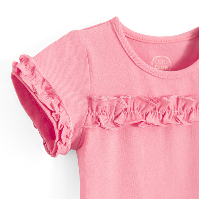 Боди с къс ръкав, цвят: Коралов