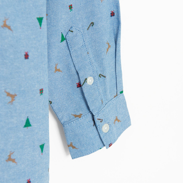 Риза с дълъг ръкав, цвят: Светло син