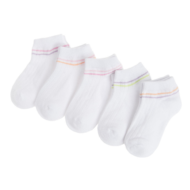 Къси чорапи 5бр., цвят: Бял